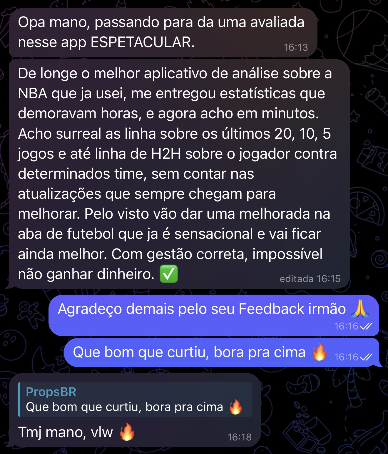 Print de mensagem real de assinante
