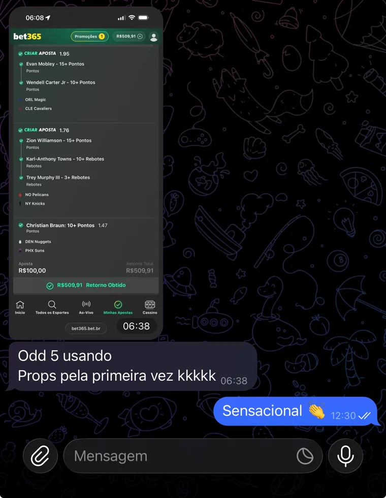 Print de mensagem real de assinante