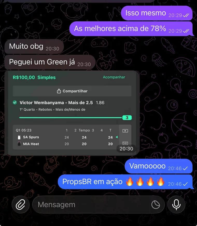 Print de mensagem real de assinante